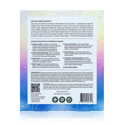 Hydrogel Sheet Mask Infused with Piezoelectric Crystals - 8 Pack - Andara® by Eraser Queen